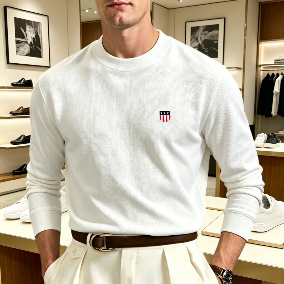 Men'S Fashion - Kaos oblong pria lengan panjang berbahan
