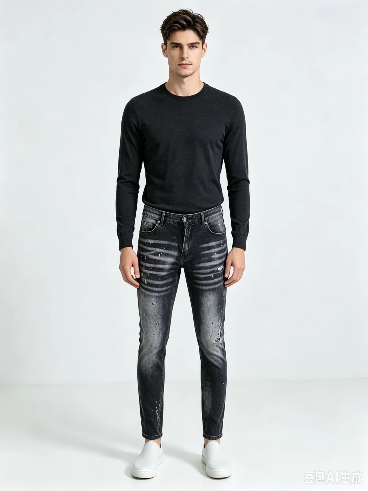 Men'S Fashion Grey Jeans - Celana Jeans Pria Model Ketat Elastis