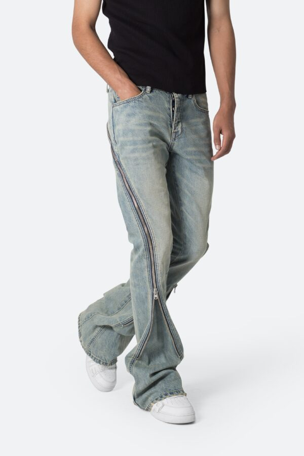 Men'S Fashion Grey Jeans - Celana Jeans Denim Model Flared Kasual