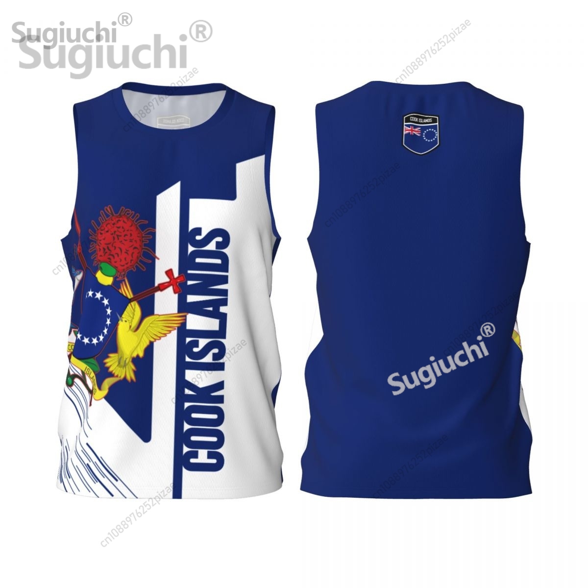 Men'S Fashion Names - Kaus Olahraga Bendera 3D Kepulauan Cook