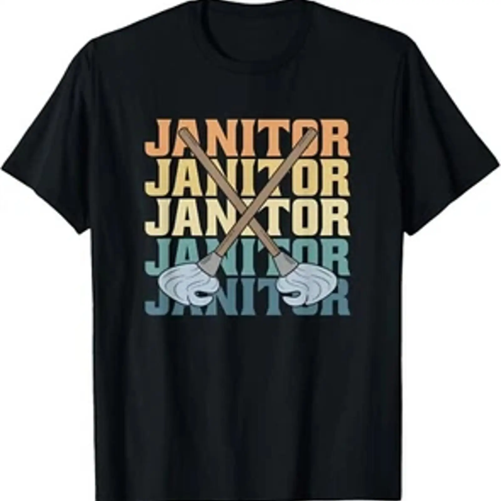 Men'S Fashion Depot - Kaos Vintage Retro Janitor Depot, Grafis