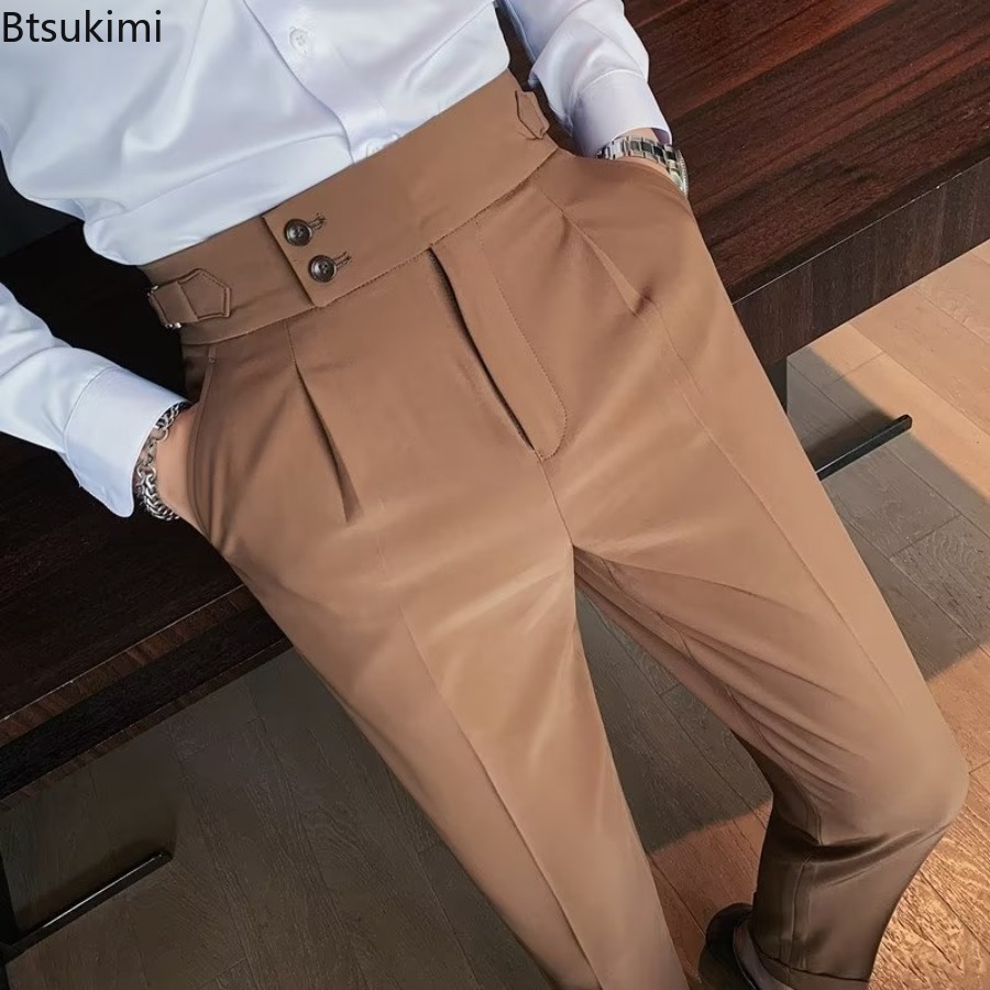 Men'S Fashion Linen Pants - Celana Panjang Pria Warna Solid Model