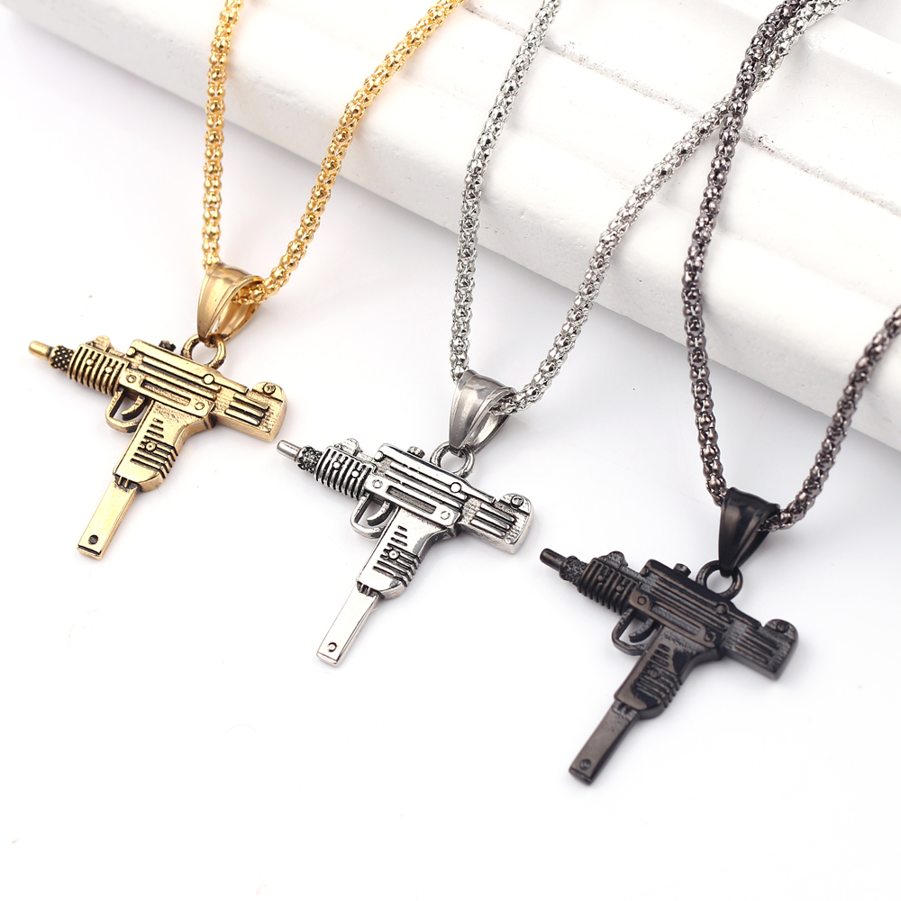 Kalung Liontin Senapan Mesin U - Men'S Fashion Jewelry ulasan dan harga