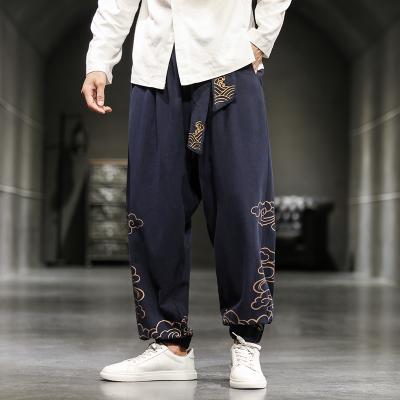 Cina Gaya Retro Menguntungkan  - Men'S Fashion Linen Pants ulasan dan harga