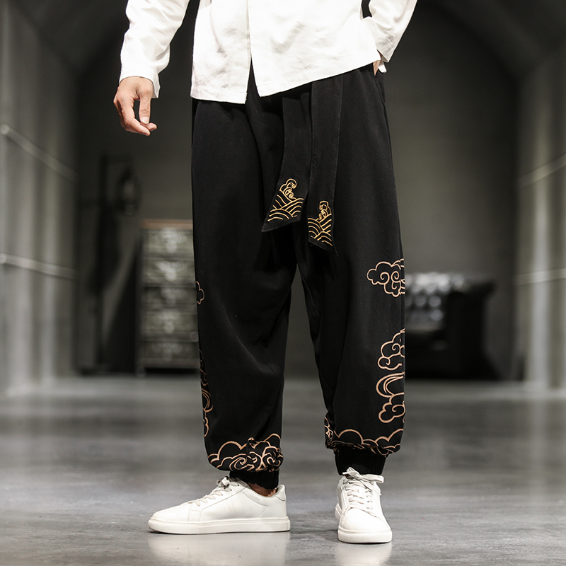 Cina Gaya Retro Menguntungkan  - Men'S Fashion Linen Pants ulasan dan harga