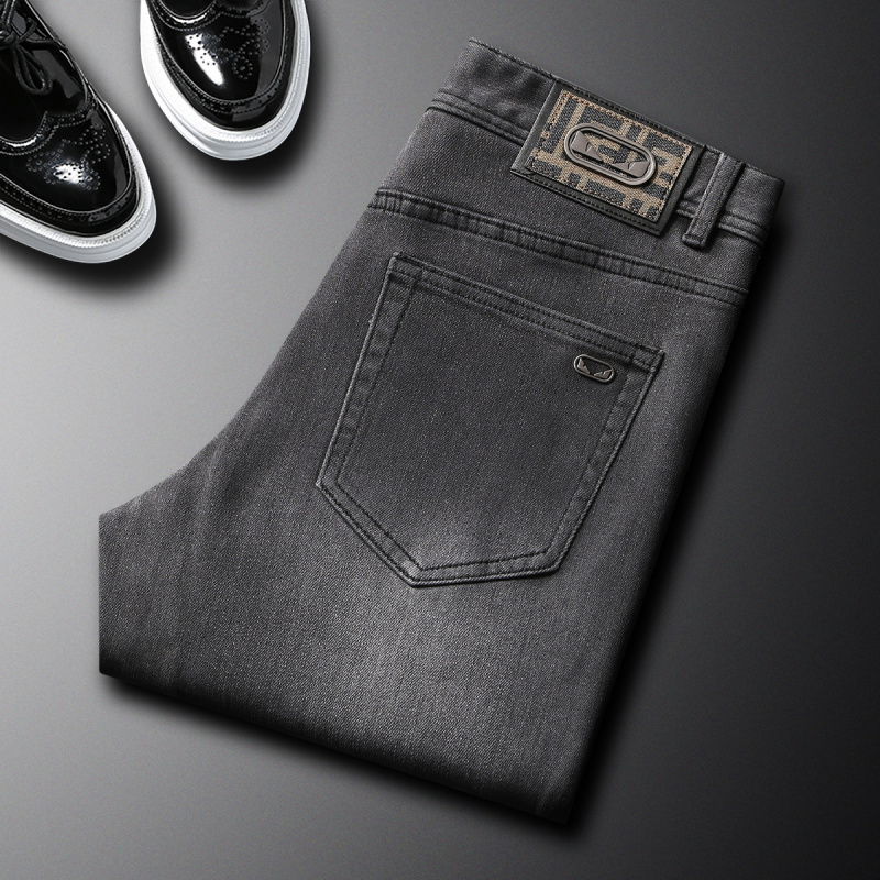 Celana Jeans Merek Trendi Baru - Men'S Fashion Grey Jeans ulasan dan harga