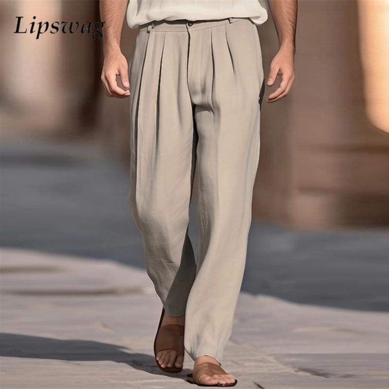 Celana Panjang Linen Warna Sol - Men'S Fashion Linen Pants ulasan dan harga