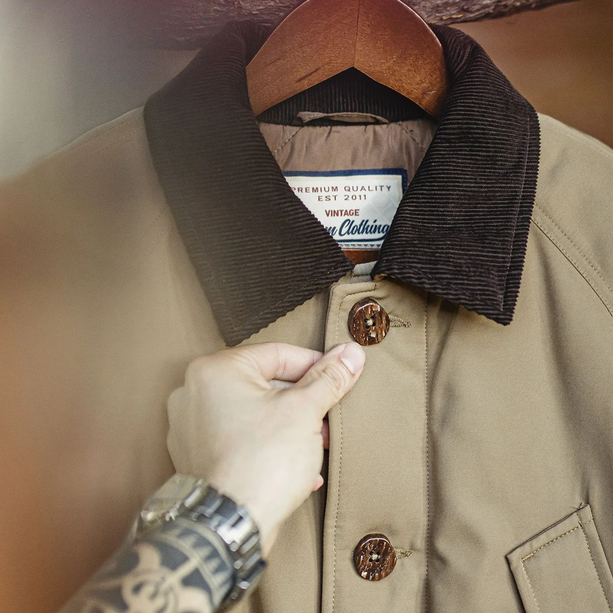 Maden jaket Safari empuk katun - Corduroy Jacket Men ulasan dan harga