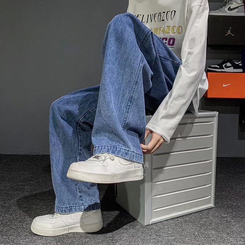 Jeans Longgar Pria Fashion Kor - Men'S Fashion Grey Jeans ulasan dan harga