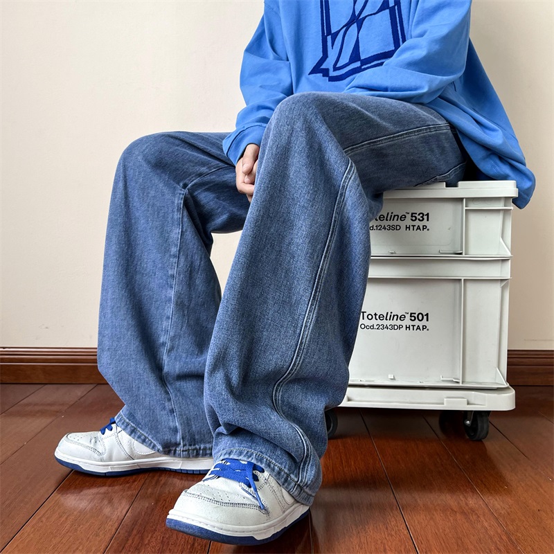 Jeans Longgar Pria Fashion Kor - Men'S Fashion Grey Jeans ulasan dan harga