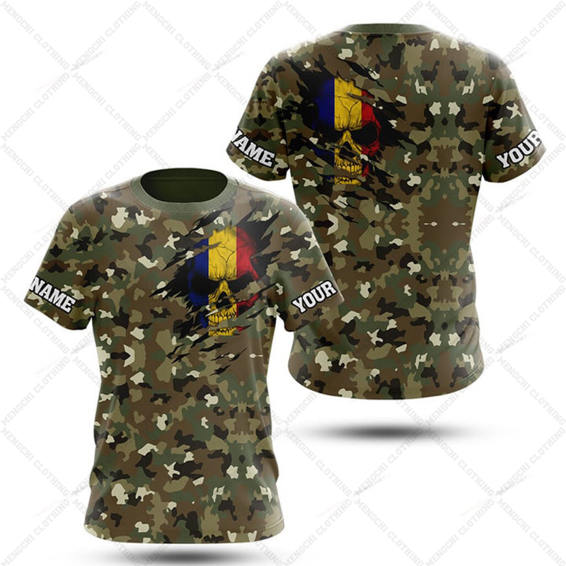 Kaos Grafis Camo Bendera Ruman - Men'S Fashion Names ulasan dan harga