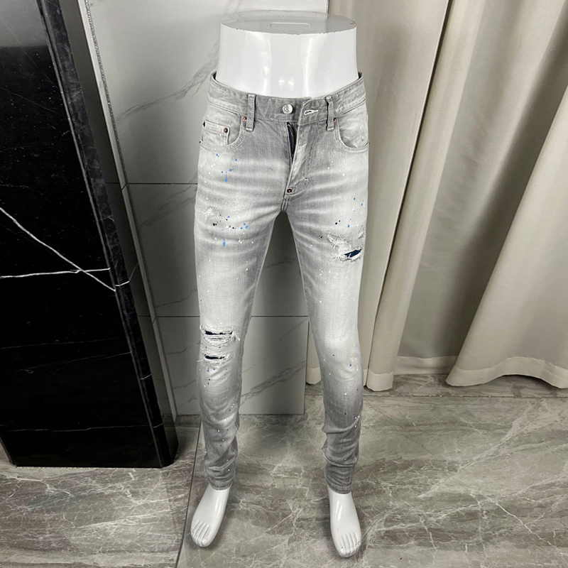 Celana Jeans Pria Baru Desaine - Men'S Fashion Grey Jeans ulasan dan harga