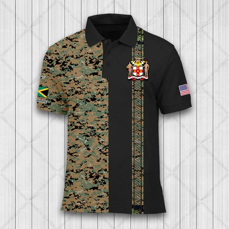 Kaos Polo Grafis Bendera Jamai - Men'S Fashion Names ulasan dan harga