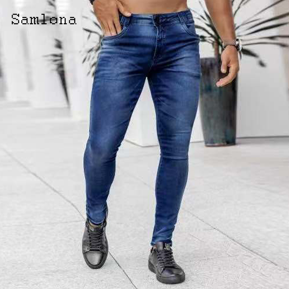 Samlona celana Jeans Denim kur - Men'S Fashion Grey Jeans ulasan dan harga