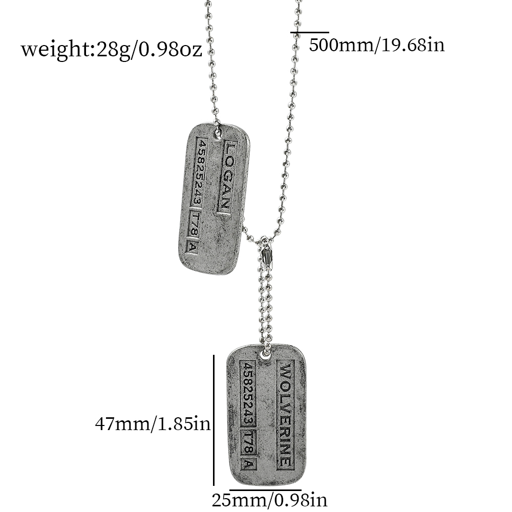 Kalung Kartu Militer X-Men Wol - Men'S Fashion Jewelry ulasan dan harga